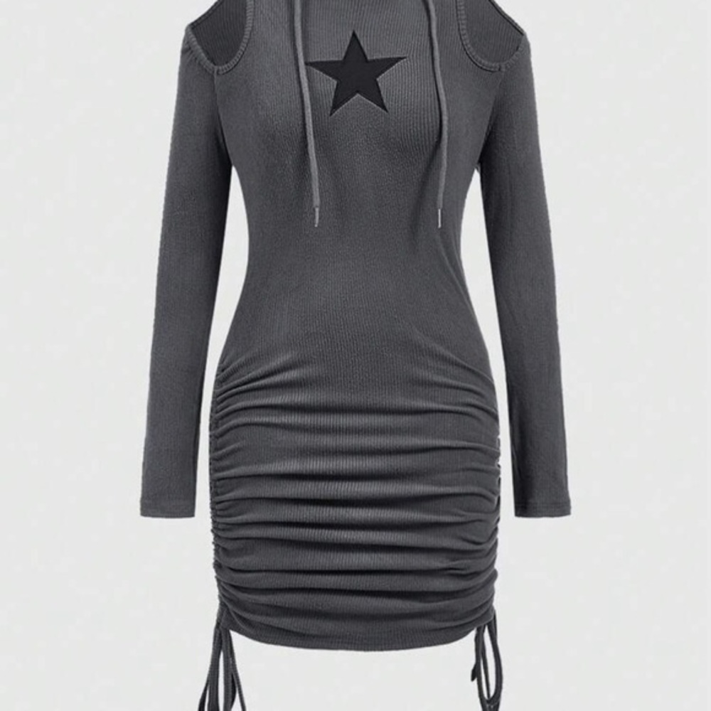 ROMWE Gray Long Sleeve Dress